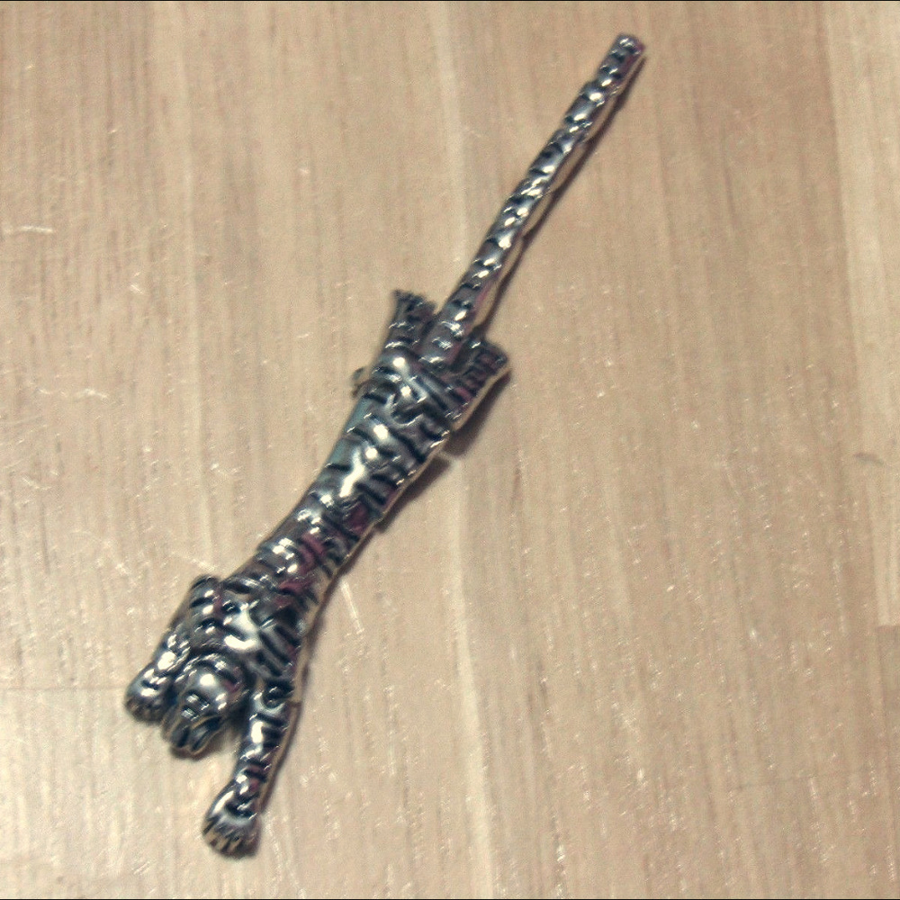 vintage articulated jointed cat brooch pin tiger jewelry